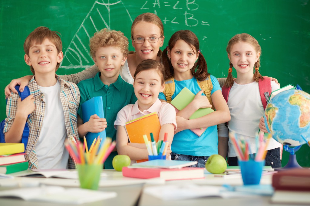 Smiling school children